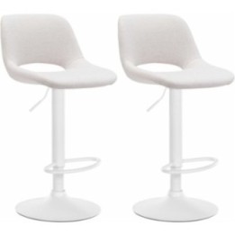 2er Set Barhocker Camden Stoff weiß