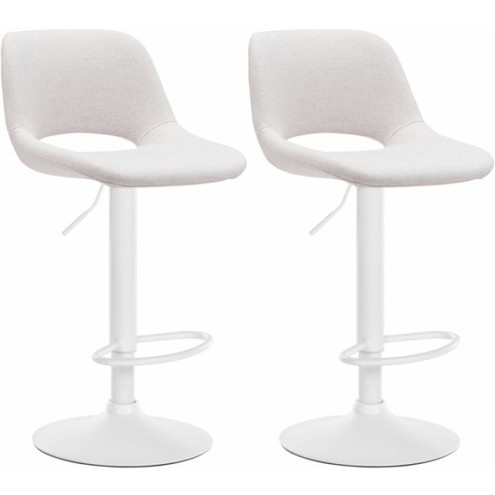 2er Set Barhocker Camden Stoff weiß