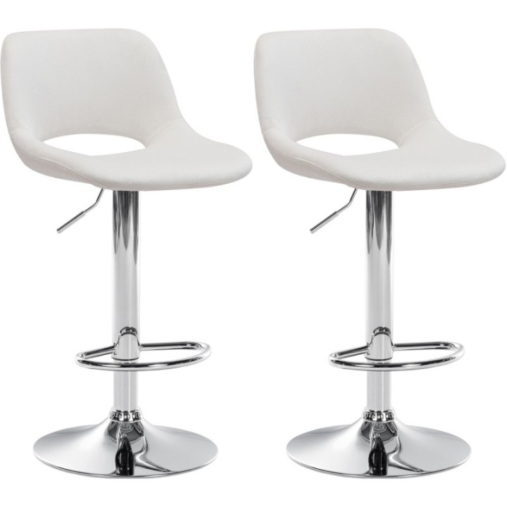 2er Set Barhocker Camden Samt chrom