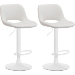 2er Set Barhocker Camden Samt weiß
