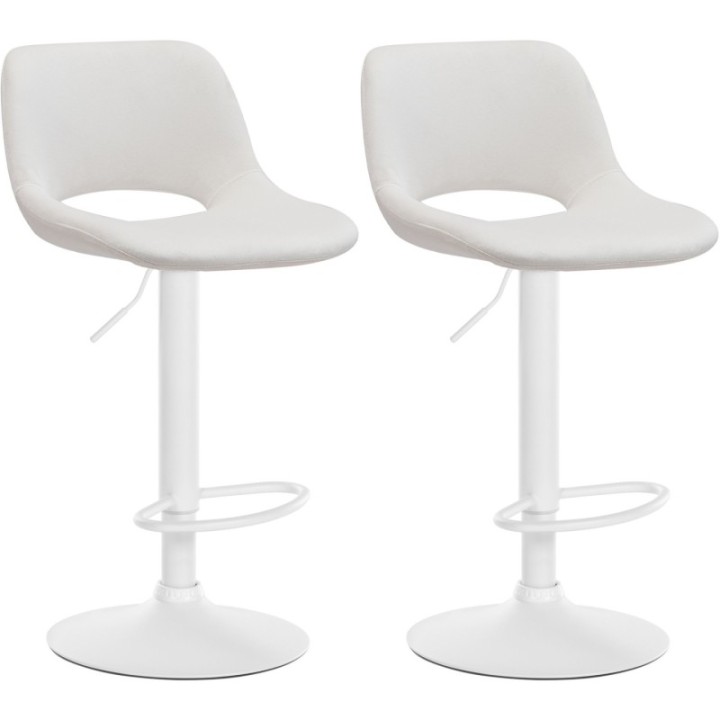 2er Set Barhocker Camden Samt weiß