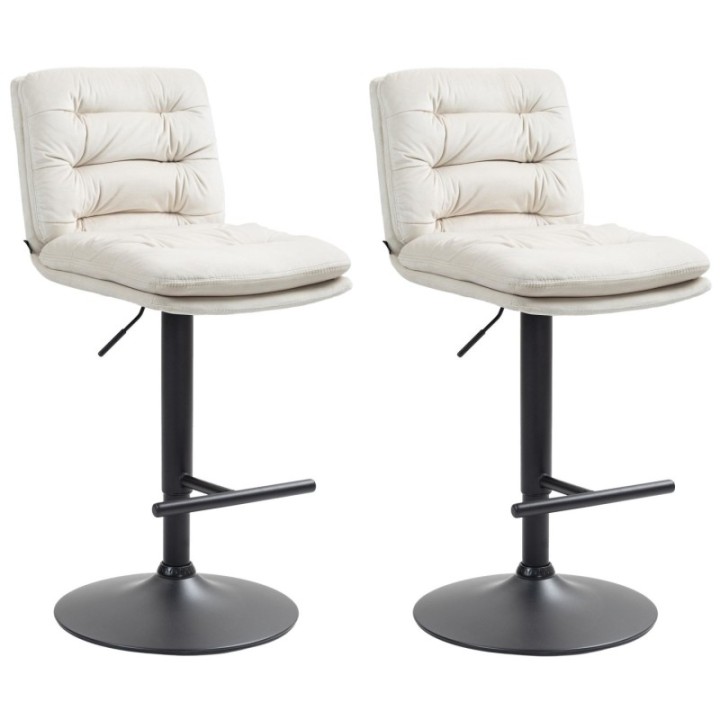 2er Set Barhocker Damar Samt schwarz 