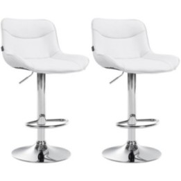 2er Set Barhocker Vonore Kunstleder chrom
