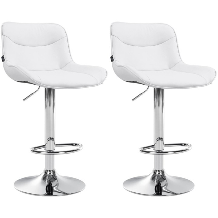 2er Set Barhocker Vonore Kunstleder chrom