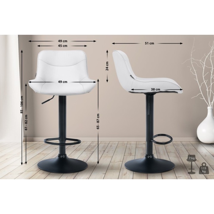 2er Set Barhocker Vonore Kunstleder schwarz