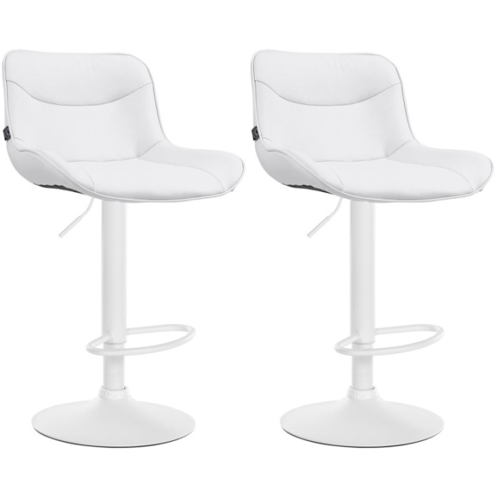 2er Set Barhocker Vonore Kunstleder weiß