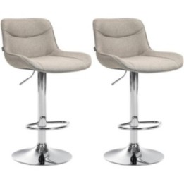 2er Set Barhocker Vonore Stoff chrom
