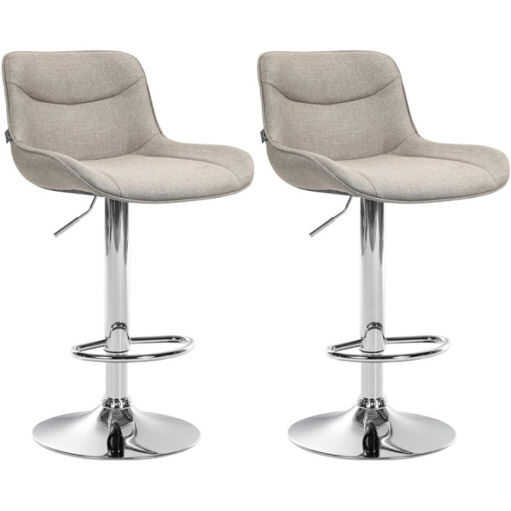 2er Set Barhocker Vonore Stoff chrom