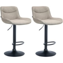 2er Set Barhocker Vonore Stoff schwarz