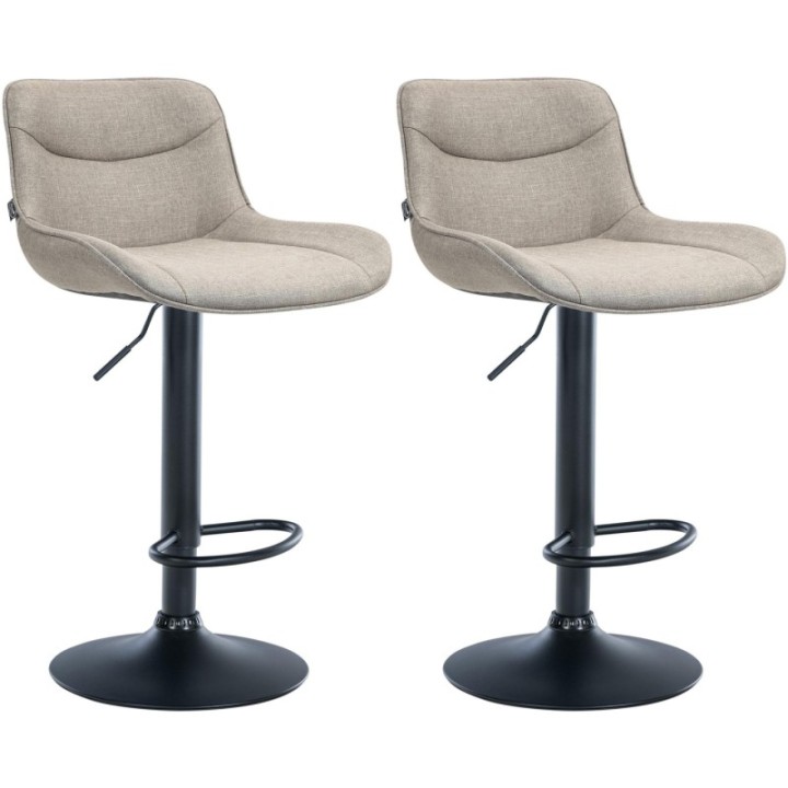 2er Set Barhocker Vonore Stoff schwarz