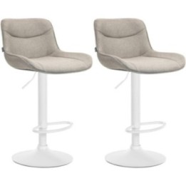 2er Set Barhocker Vonore Stoff weiß