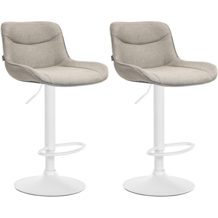 2er Set Barhocker Vonore Stoff weiß