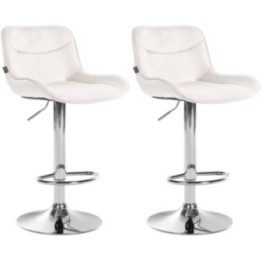 2er Set Barhocker Vonore Samt chrom