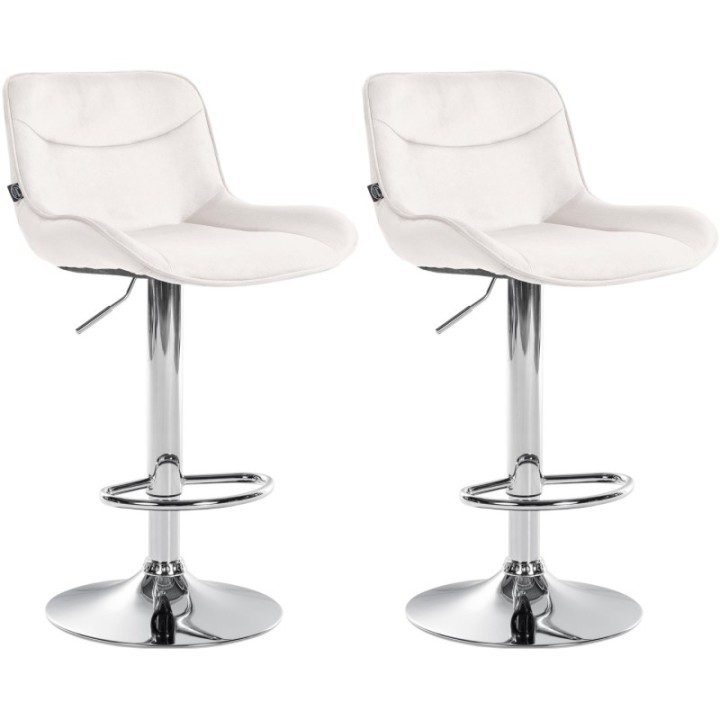 2er Set Barhocker Vonore Samt chrom