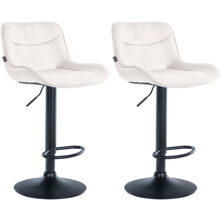 2er Set Barhocker Vonore Samt schwarz