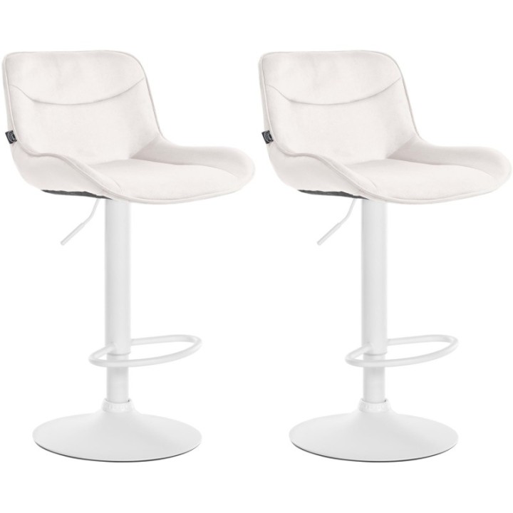 2er Set Barhocker Vonore Samt weiß