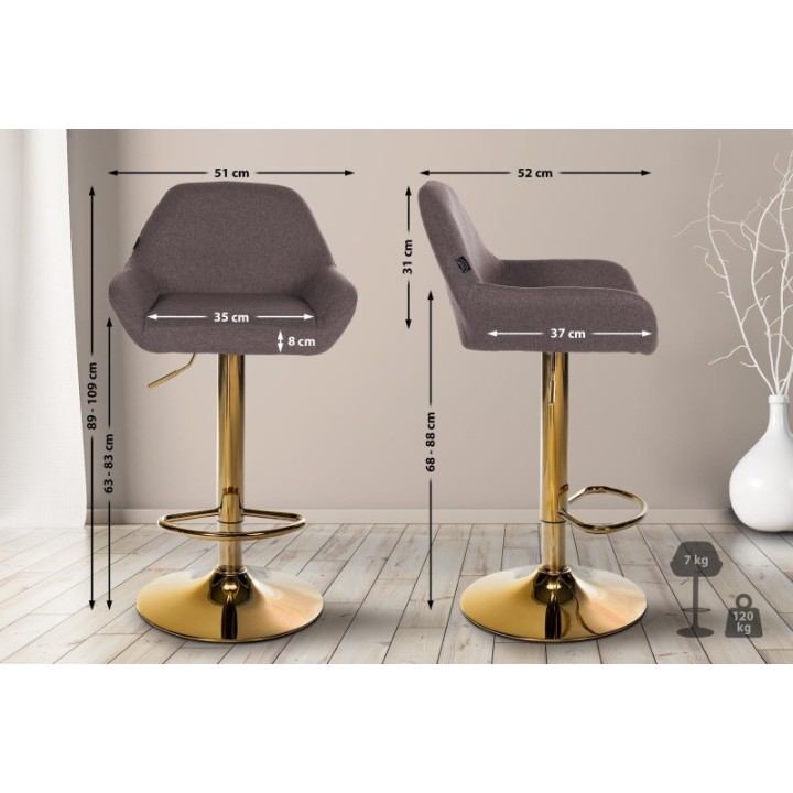 Barhocker Braga Gold Stoff