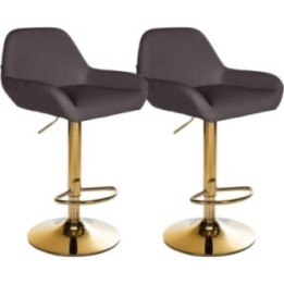 2er Set Barhocker Braga Gold Kunstleder