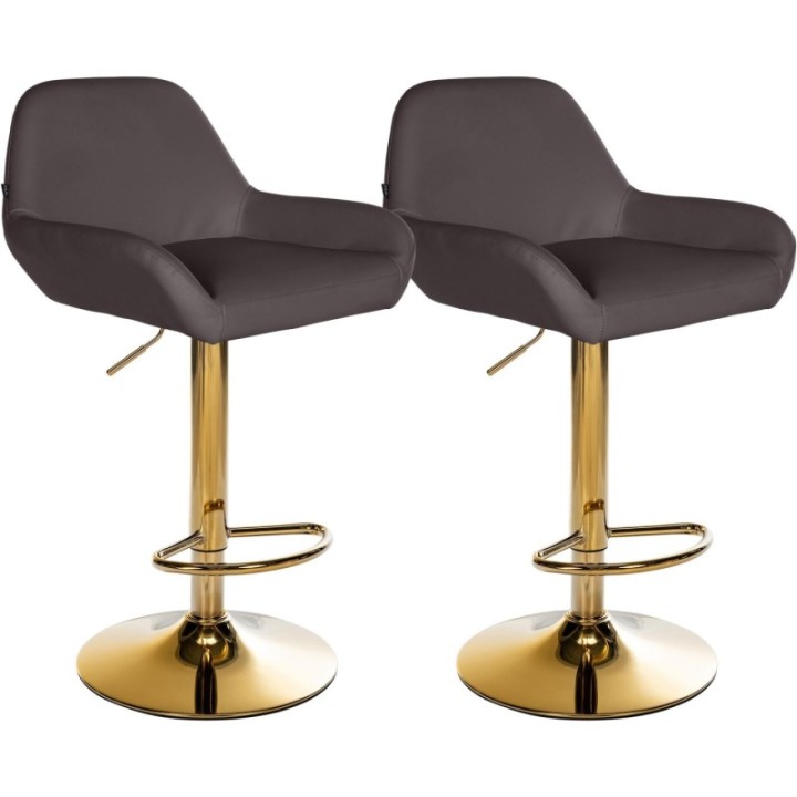 2er Set Barhocker Braga Gold Kunstleder