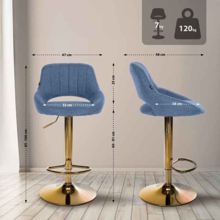 Barhocker Milet Stoff gold