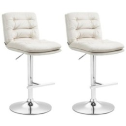 2er Set Barhocker Damar Samt chrom