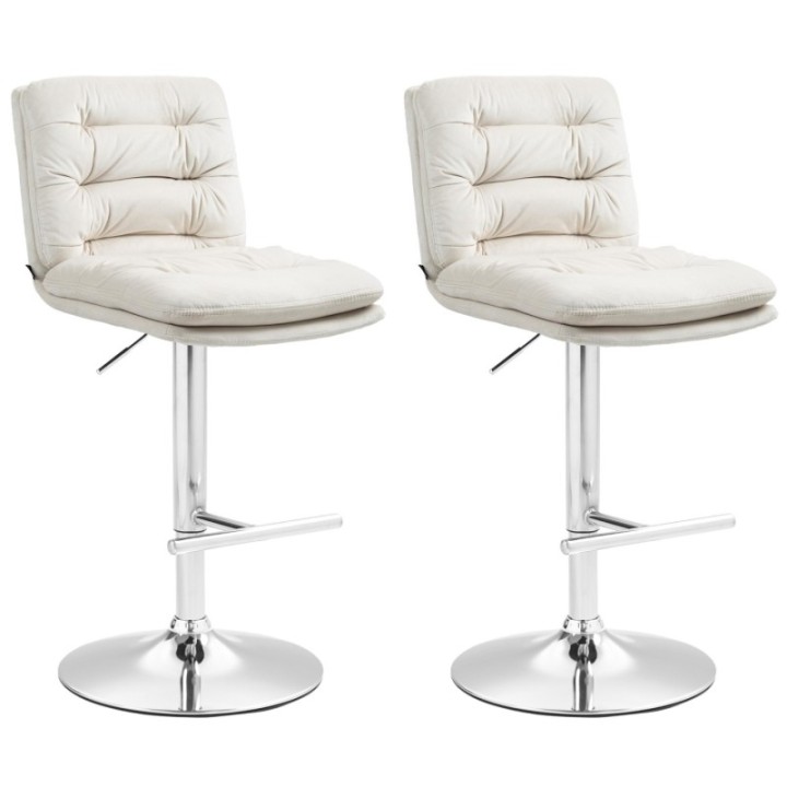 2er Set Barhocker Damar Samt chrom