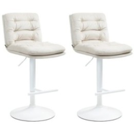 2er Set Barhocker Damar Samt weiß