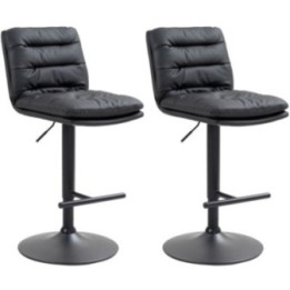 2er Set Barhocker Damar Kunstleder schwarz