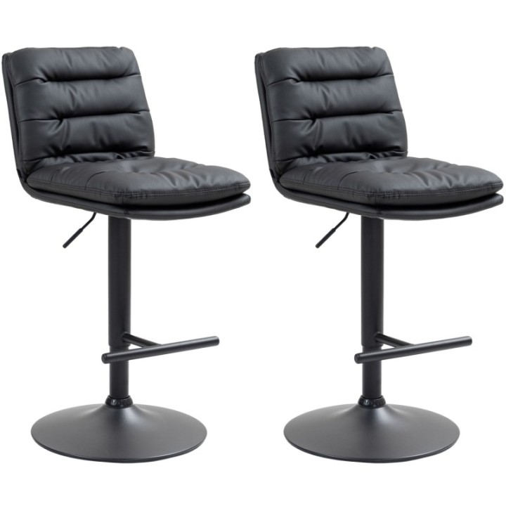 2er Set Barhocker Damar Kunstleder schwarz