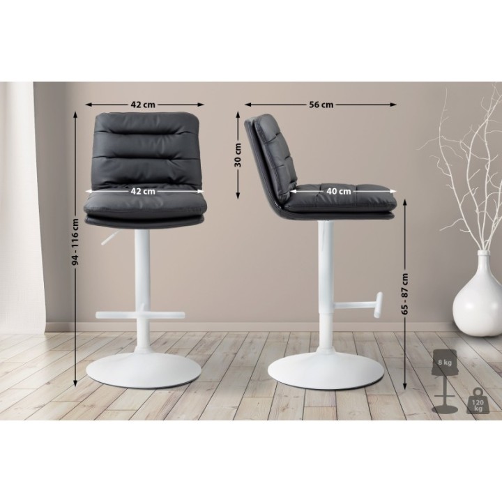 2er Set Barhocker Damar Kunstleder weiß 