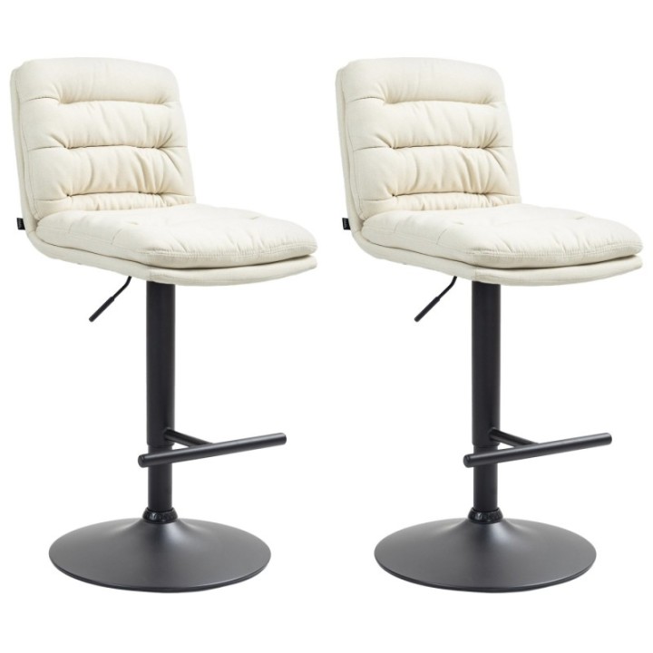 2er Set Barhocker Damar Stoff schwarz 