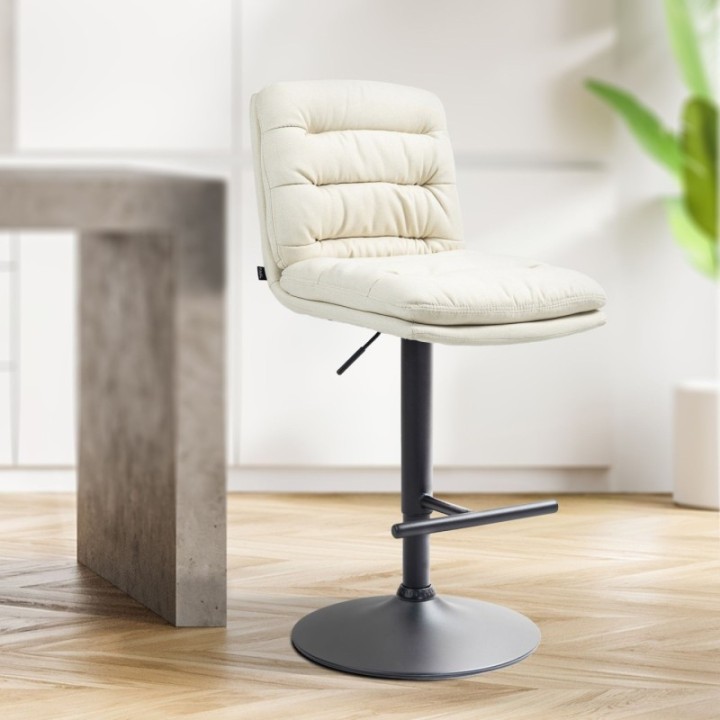 2er Set Barhocker Damar Stoff schwarz 