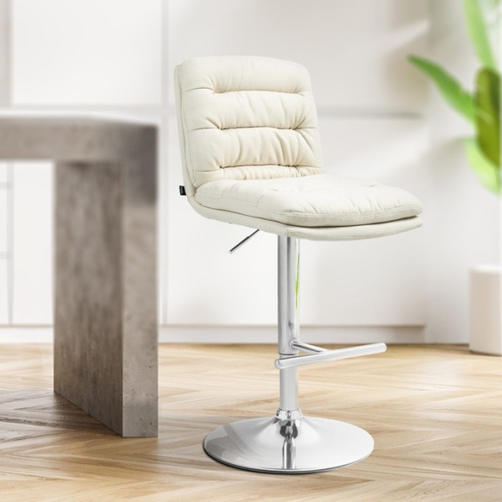 2er Set Barhocker Damar Stoff chrom