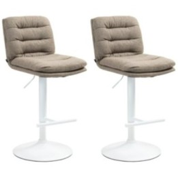 2er Set Barhocker Damar Stoff weiß 
