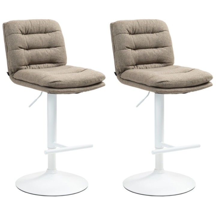 2er Set Barhocker Damar Stoff weiß 