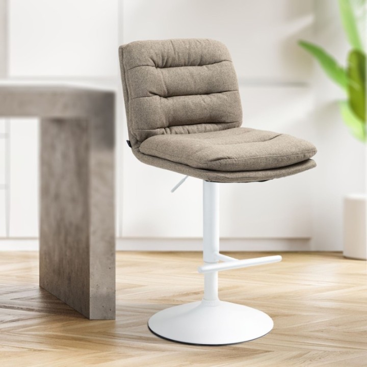 2er Set Barhocker Damar Stoff weiß 