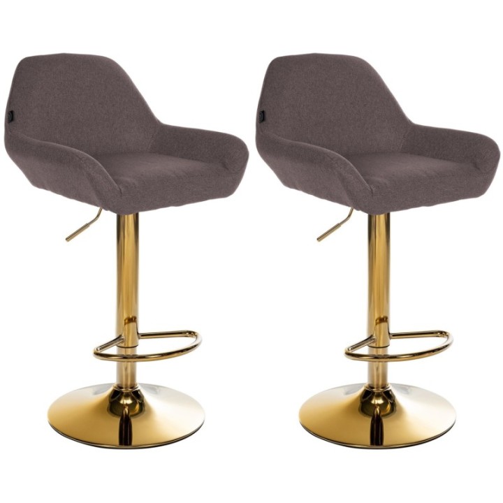2er Set Barhocker Braga Gold Stoff