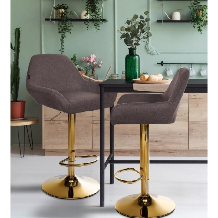 2er Set Barhocker Braga Gold Stoff