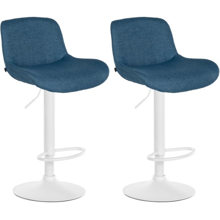 2er Set Barhocker Solon Weiß Stoff