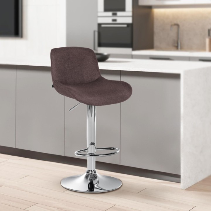 Barhocker Solon Chrom Stoff