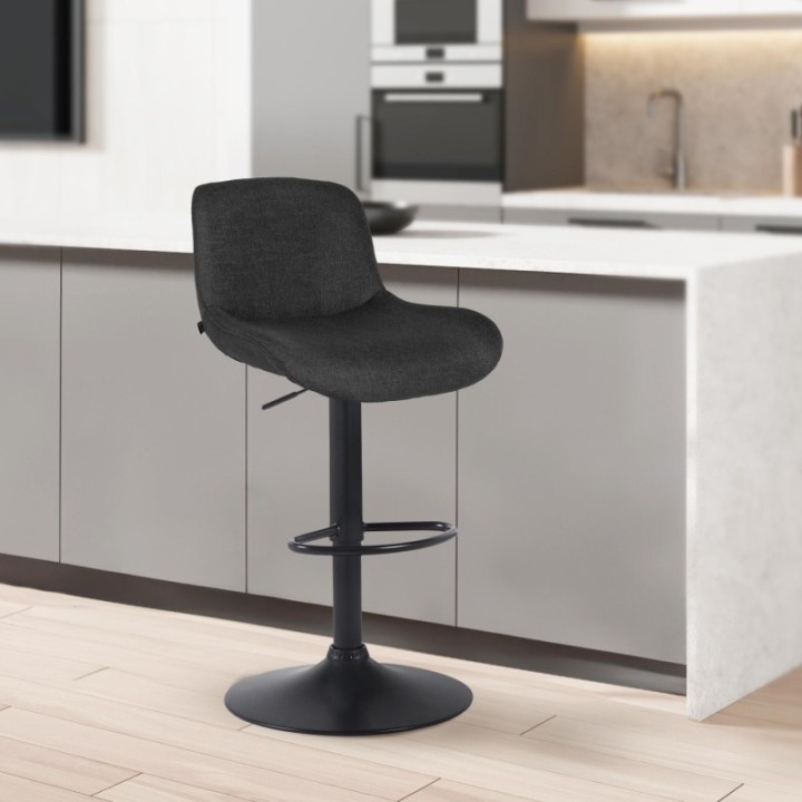 Barhocker Solon Schwarz Stoff