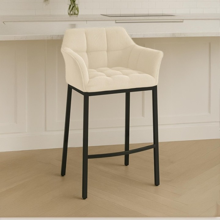 Barhocker Damaso B Cord mit 4-Fuß Gestell