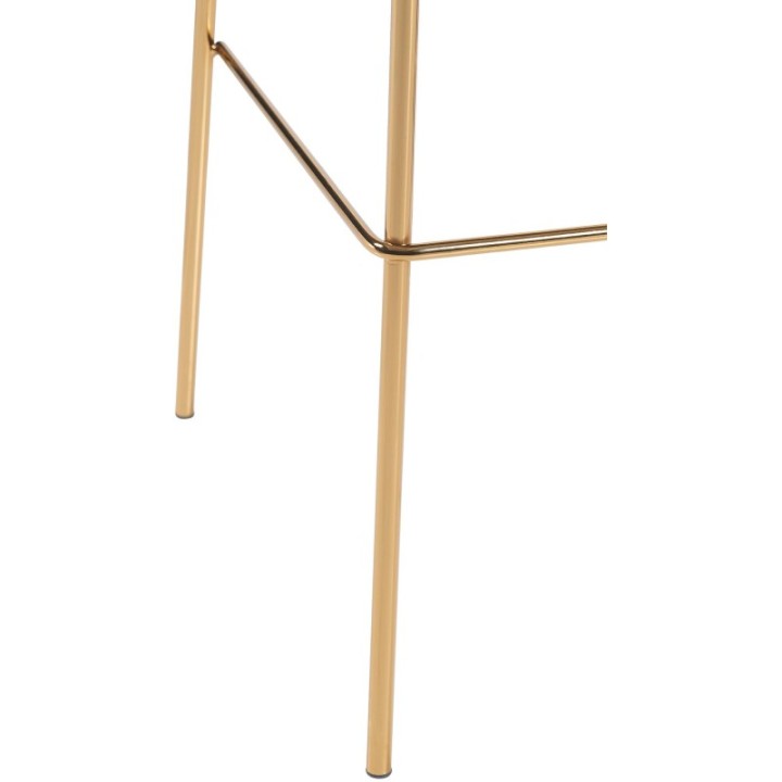 Barhocker Hoover Samt 4-Fuß Gold