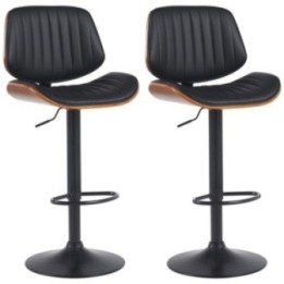 2er Set Barhocker Clawson Kunstleder schwarz