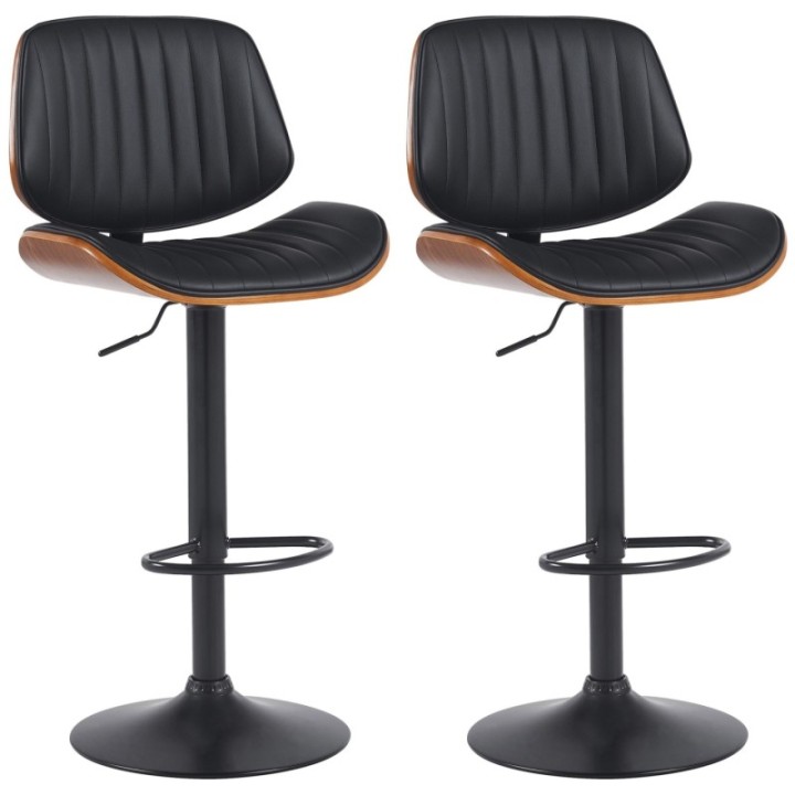 2er Set Barhocker Clawson Kunstleder schwarz