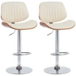 2er Set Barhocker Clawson Kunstleder chrom 