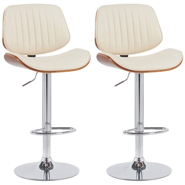 2er Set Barhocker Clawson Kunstleder chrom 