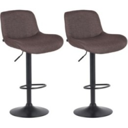 2er Set Barhocker Solon Schwarz Stoff 