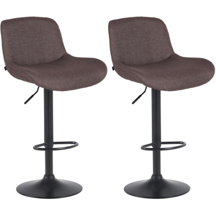 2er Set Barhocker Solon Schwarz Stoff 