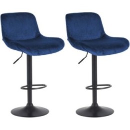 2er Set Barhocker Solon Schwarz Samt  